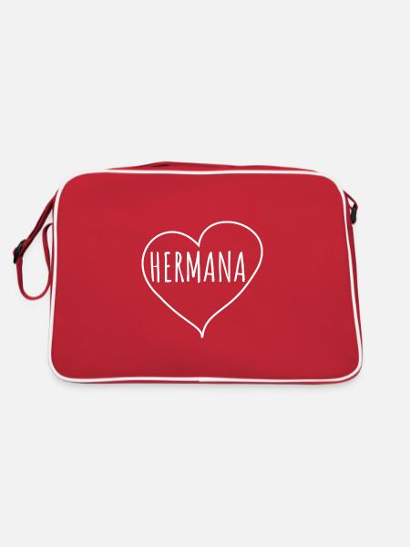 Hermana Herz - Retro Tasche - Rot/Weiß - Hinten