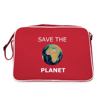 save the planet - Retro Bag - red/white - Back