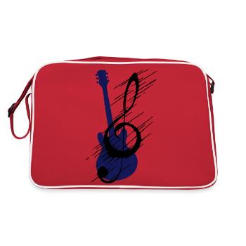 Distorted note key and guitar - Retro Bag - red/white - Back
