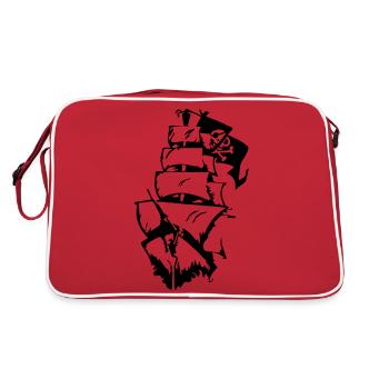 Piratenschiff - Retro Tasche - Rot/Weiß - Hinten