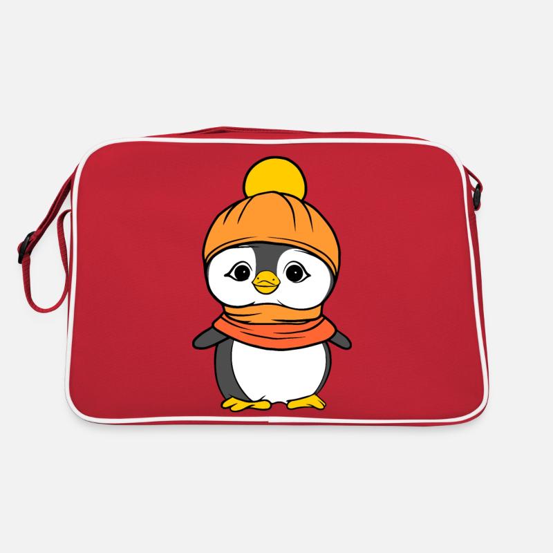 Pingouin avec bonnet et écharpe Sac Retro