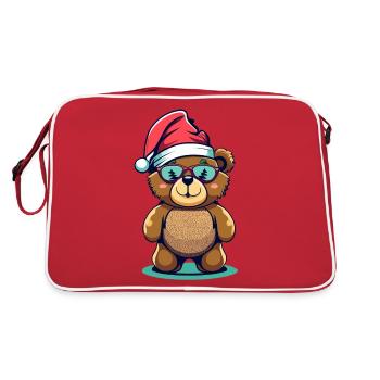 Ours en peluche avec chapeau de Noël - Sac Retro - rouge/blanc - Dos