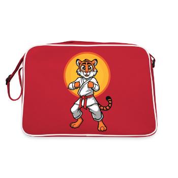 Karate Tiger - Retro Tasche - Rot/Weiß - Hinten