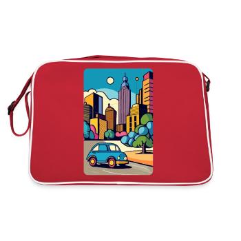 Voiture en ville - Sac Retro - rouge/blanc - Dos