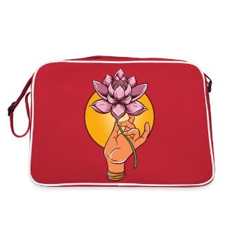 Buddha Monk Namaste Buddhism I Gift - Retro Bag - red/white - Back