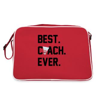 BESTER TRAINER BADMINTON - Retro Tasche - Rot/Weiß - Hinten
