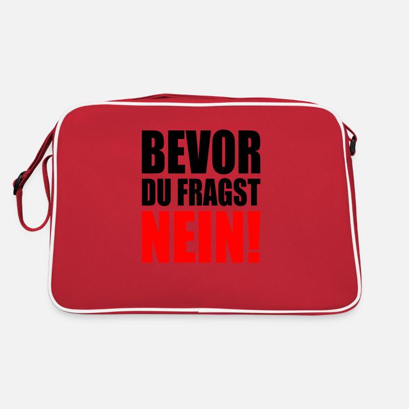 Bevor du fragst nein Retro Tasche