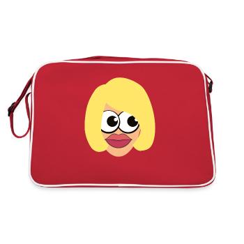 femme blonde maquillée - Sac Retro - rouge/blanc - Dos