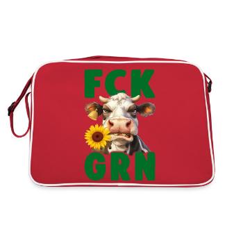FCKGRN FCK GRN Sticker - Retro Tasche - Rot/Weiß - Hinten