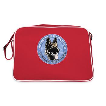 Berger allemand, ami - Sac Retro - rouge/blanc - Dos