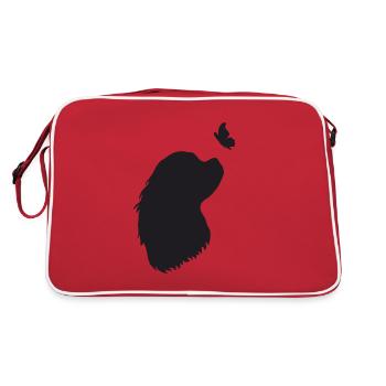 Cavalier King Charles Spaniel - Retro Tasche - Rot/Weiß - Hinten