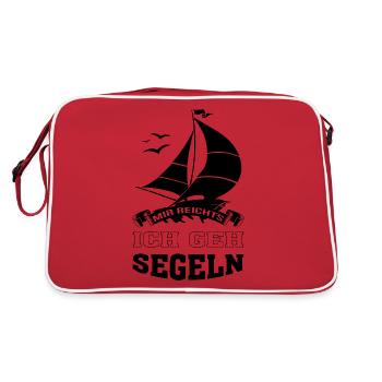 Mir Reicht es Ich gehe Segeln - Retro Tasche - Rot/Weiß - Hinten