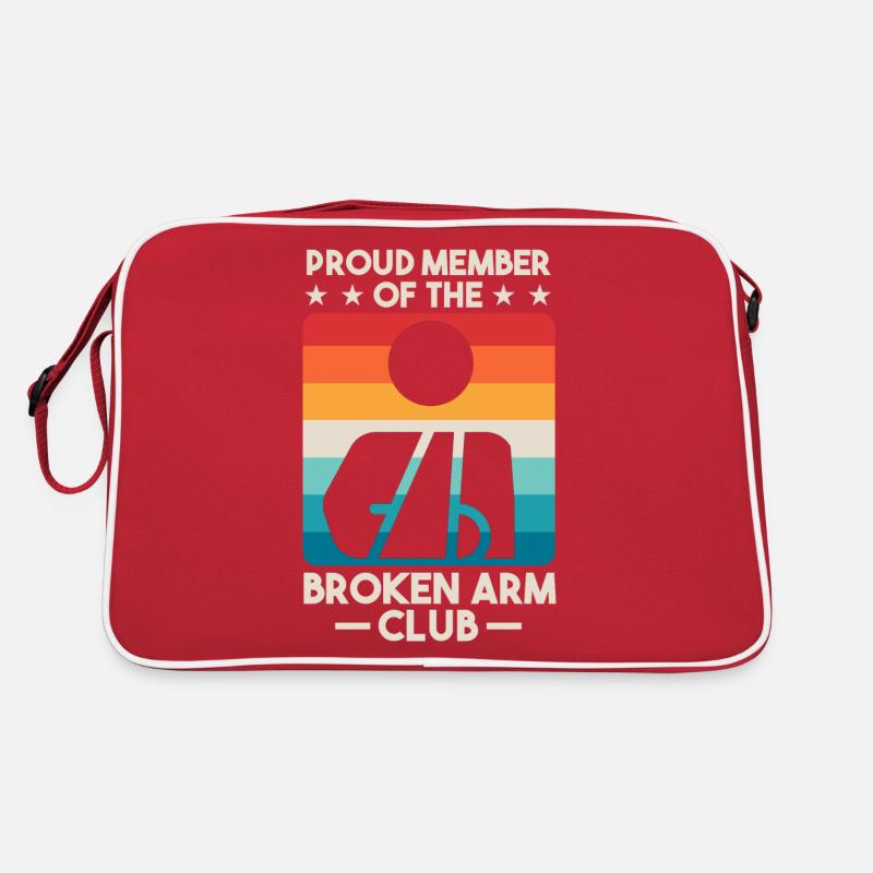 Fier membre du Broken Arm Club - Sac Retro - rouge/blanc