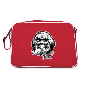 Karl Marx Stadt (zweifarbig) - Retro Tasche - Rot/Weiß - Hinten