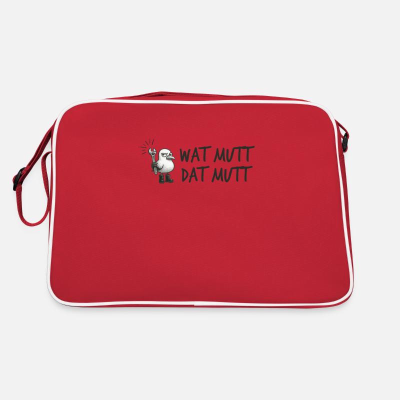 Coole Möwe mit Schraubenschlüssel plattdeutsch Retro Tasche