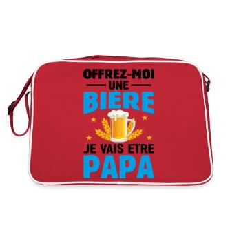 Offrez moi une bière je vais être papa - Sac Retro - rouge/blanc - Dos