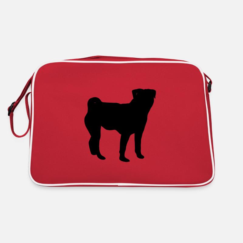 Mops Silhouette Retro Tasche