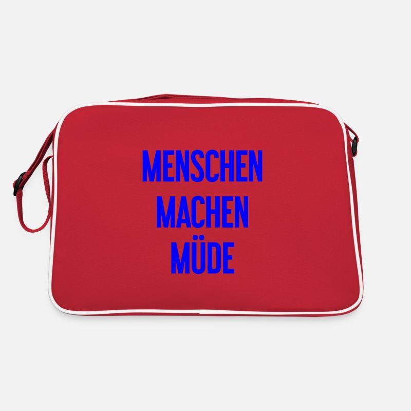Menschen machen müde - Lustiger Spruch Retro Tasche