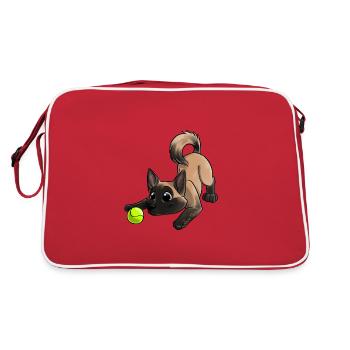 The cutest Malinois - Retro Bag - red/white - Back