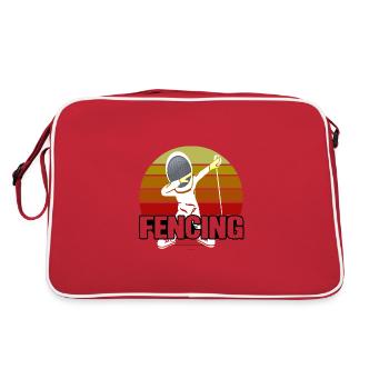 Fechten - Retro Tasche - Rot/Weiß - Hinten
