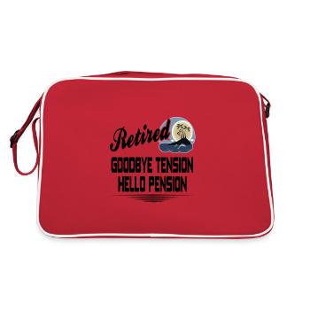 Rente Retire Senior Rentner Rentnerin Geschenkide - Retro Tasche - Rot/Weiß - Hinten