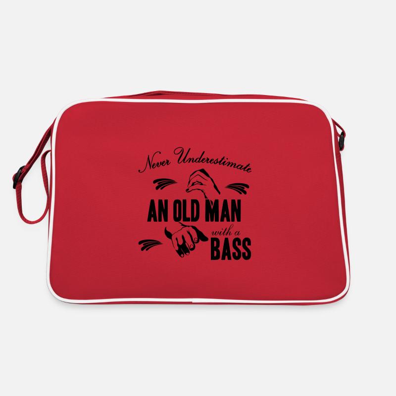 Kontrabass - Retro Tasche - Rot/Weiß