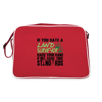 Cadeau d'emploi d'arpenteur arpenteur - Sac Retro - rouge/blanc - Dos