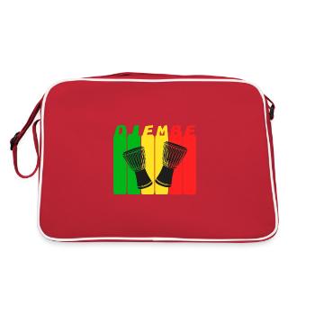 Djembe percussion instrument tambour musique cadeau - Sac Retro - rouge/blanc - Dos