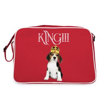 Dog with crown / - Retro Bag - red/white - Back