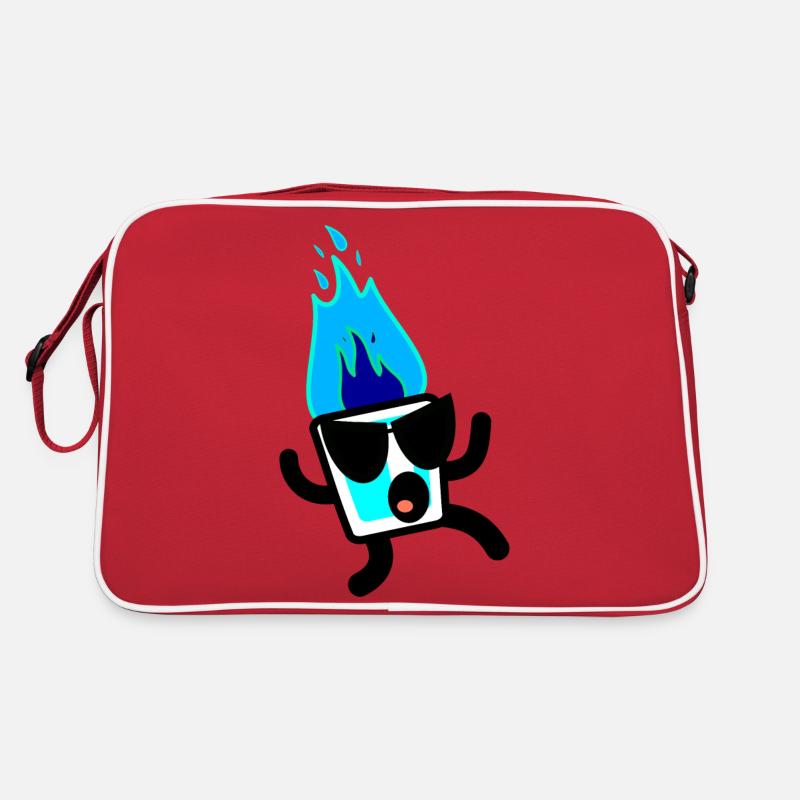 Flammendes Schnapsglas Retro Tasche