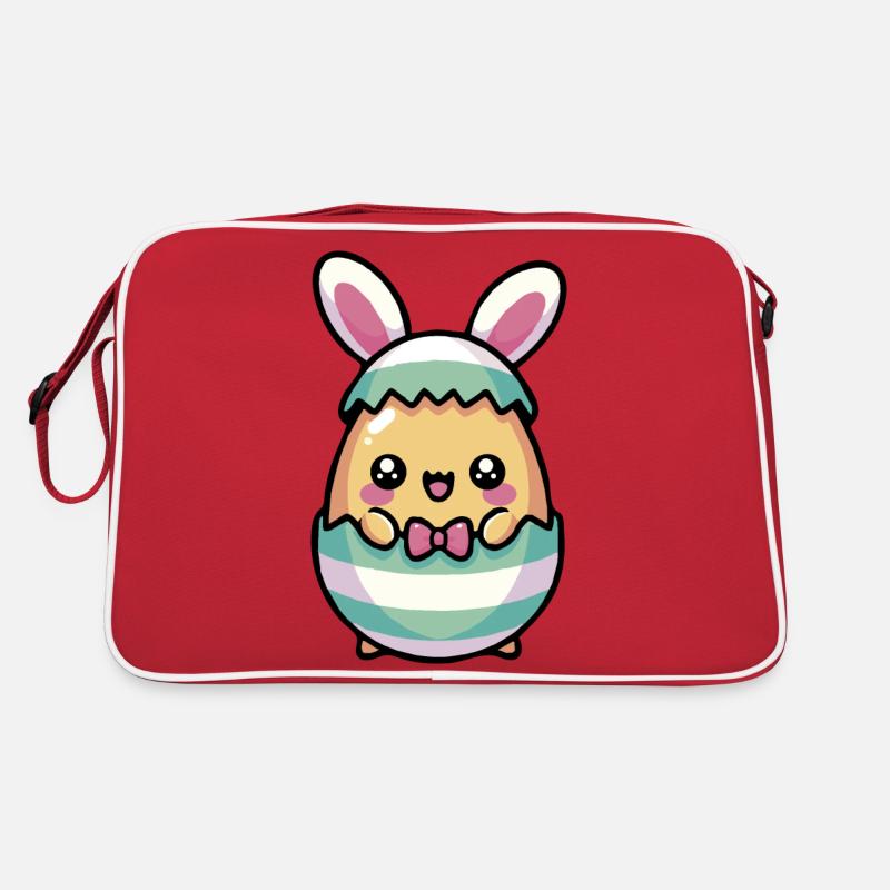 Lapin de Pâques Chibi mignon dans un œuf Sac Retro