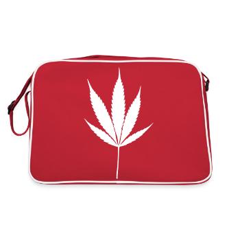 Feuille de Cannabis Blanche - Sac Retro - rouge/blanc - Dos