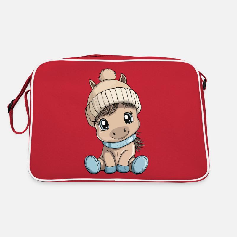 cheval mignon mignon bébé enfants animal dessin animé Sac Retro