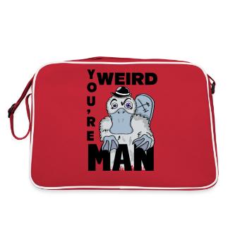 Funny You're Weird Platypus Urban Comics Pop Art - Retro Bag - red/white - Back