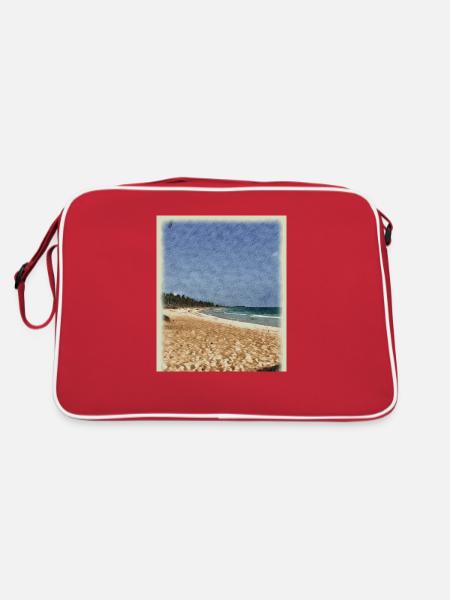 Meeresrauschen - Retro Tasche - Rot/Weiß - Hinten