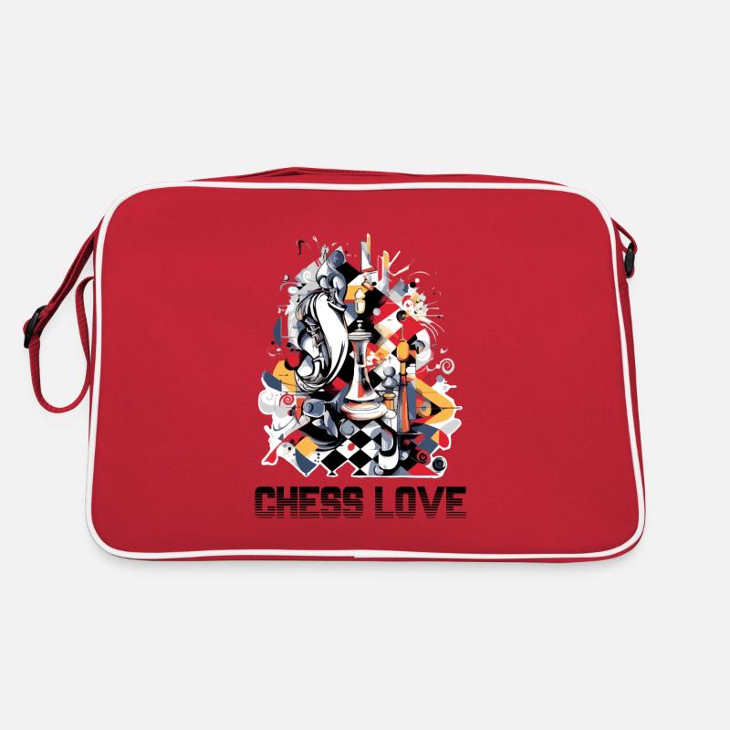 L'amour des échecs - Sac Retro - rouge/blanc