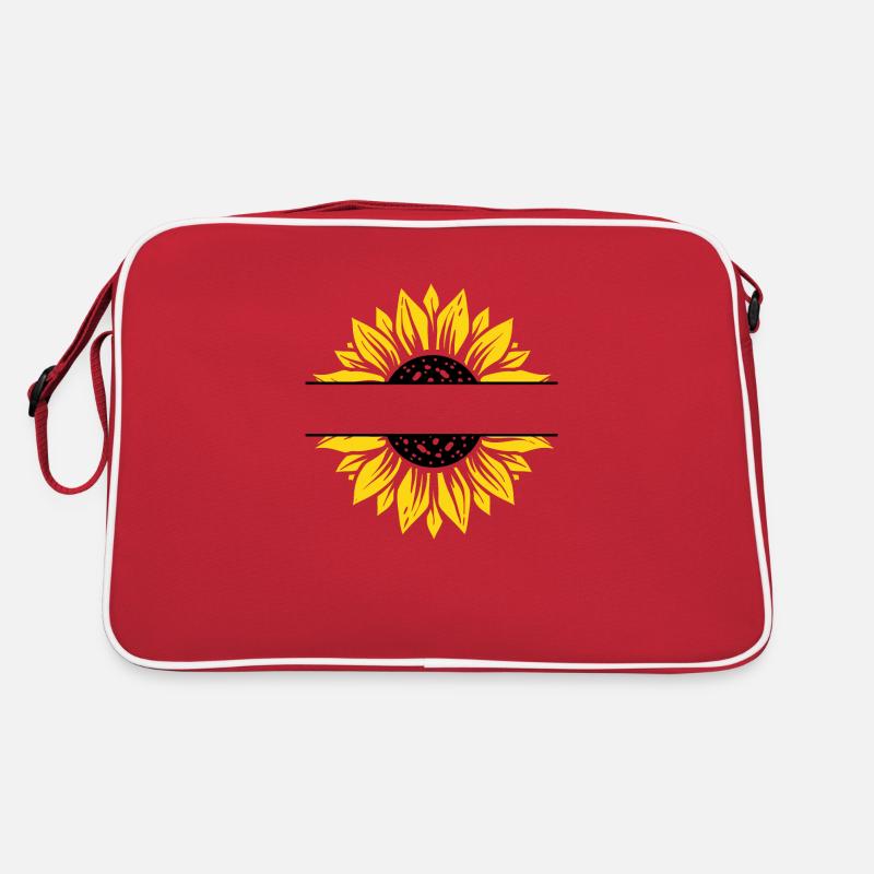 Sunflower split 2 black and yellow Retro Bag