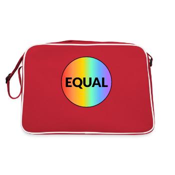 EQUAL - Regenbogen Gay Pride - Retro Tasche - Rot/Weiß - Hinten