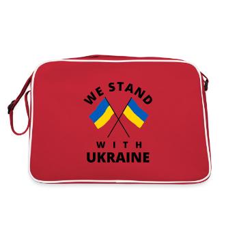 Ukraine Flag. we stand with ukraine - Retro Bag - red/white - Back
