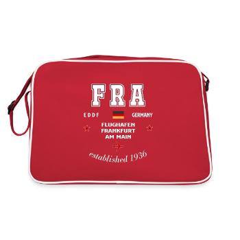 FRA Frankfurt Flughafen Deutschland - Clean Design - Retro Tasche - Rot/Weiß - Hinten