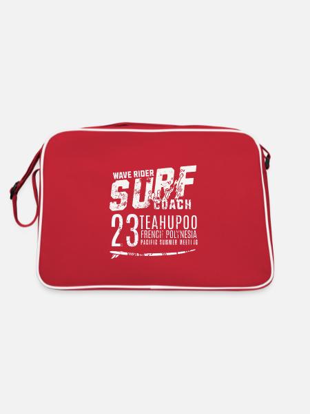 Surf coach wave rider Teahupoo Tahiti - Sac Retro - rouge/blanc - Dos