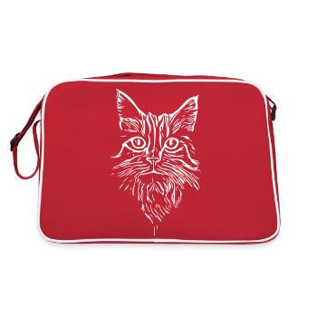 Chat - vecteur - Sac Retro - rouge/blanc - Dos