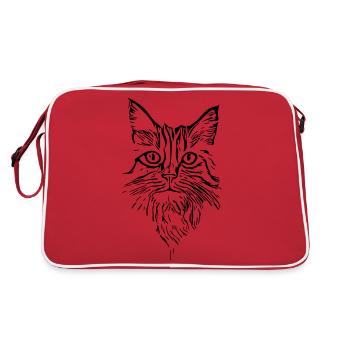 Chat - vecteur - Sac Retro - rouge/blanc - Dos