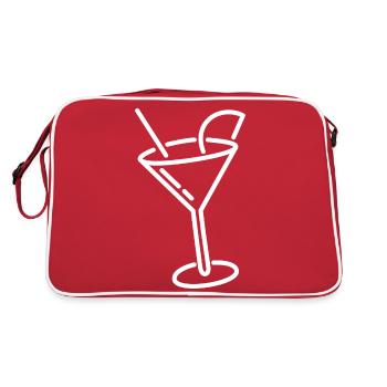 Cocktail Gin Vermouth Boisson alcoolisée au citron - Sac Retro - rouge/blanc - Dos