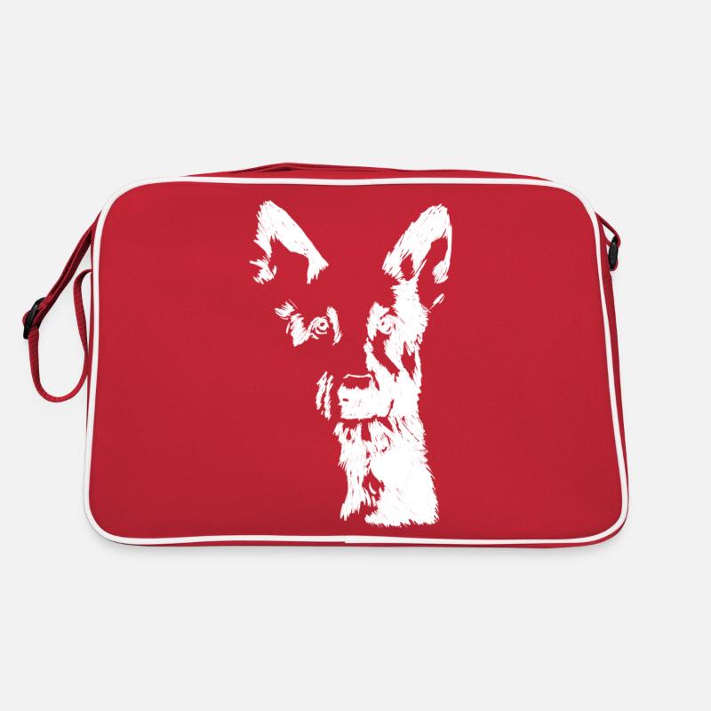Deutscher Schäferhund im Porträt Retro Tasche