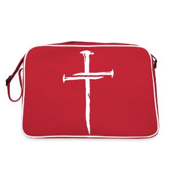 Nail Cross Shirt Faith auf Team Jesus - Retro Tasche - Rot/Weiß - Hinten