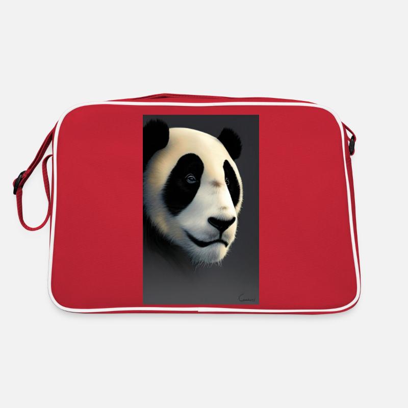 Panda cool portrait drawing close-up cool Retro Bag