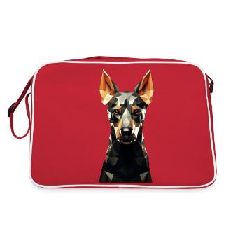Animation géométrique de chien - Sac Retro - rouge/blanc - Dos