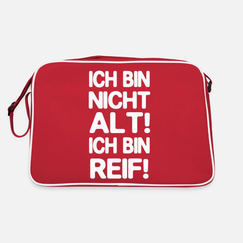 Ich bin nicht alt. ich bin reif. - Retro Tasche - Rot/Weiß