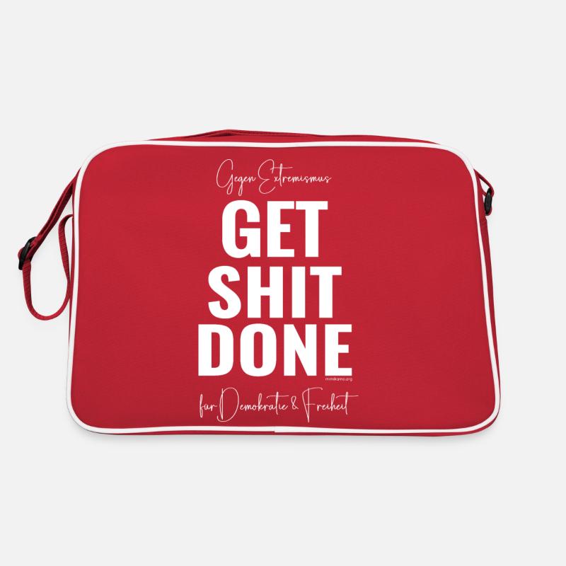 Mimikama Gegen Extremismus Get Shit Done Retro Tasche
